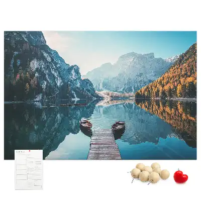 Bedruckte Korkplatte Boote auf dem See