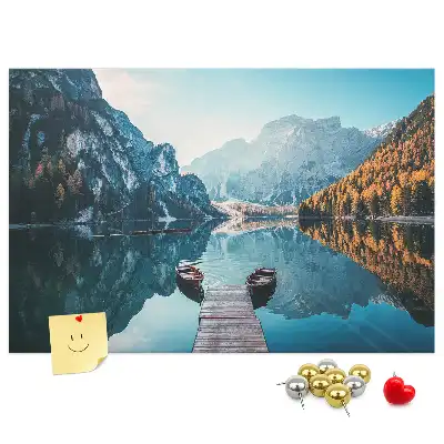 Bedruckte Korkplatte Boote auf dem See