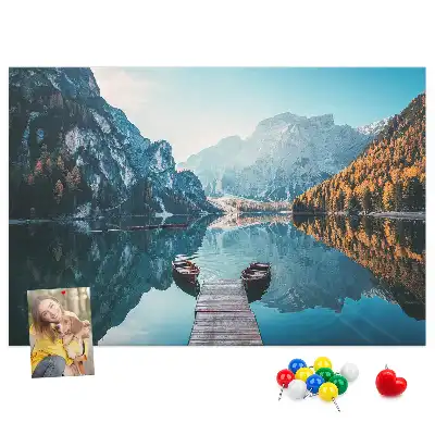 Bedruckte Korkplatte Boote auf dem See