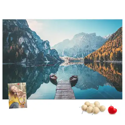 Bedruckte Korkplatte Boote auf dem See