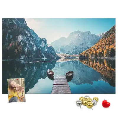 Bedruckte Korkplatte Boote auf dem See