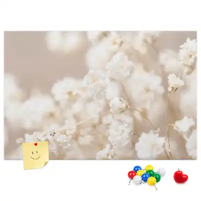 Bilder-Korktafel Kleine weiße Blumen