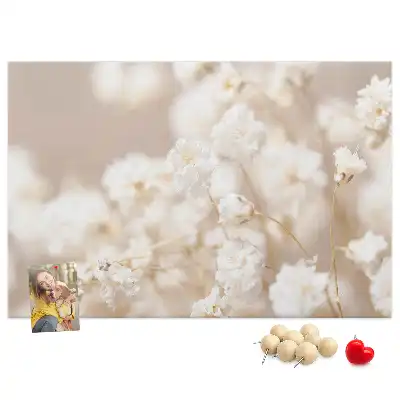 Bilder-Korktafel Kleine weiße Blumen
