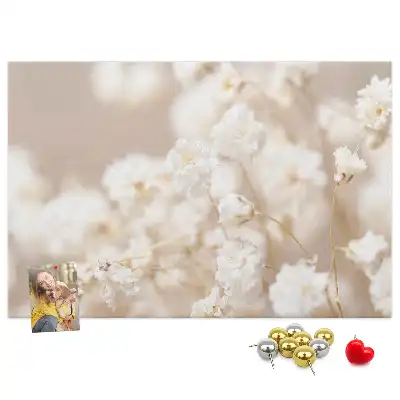 Bilder-Korktafel Kleine weiße Blumen