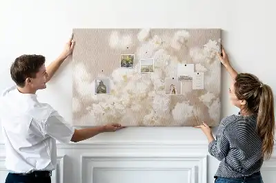 Bilder-Korktafel Kleine weiße Blumen