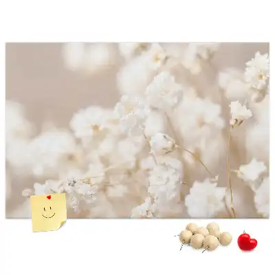 Bilder-Korktafel Kleine weiße Blumen