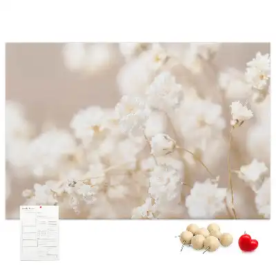 Bilder-Korktafel Kleine weiße Blumen