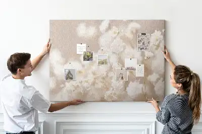 Bilder-Korktafel Kleine weiße Blumen