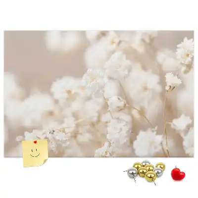 Bilder-Korktafel Kleine weiße Blumen