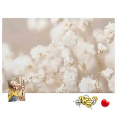 Bilder-Korktafel Kleine weiße Blumen