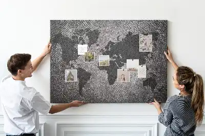 Kork-Pinnwand mit minimalistischem Beton-Motiv