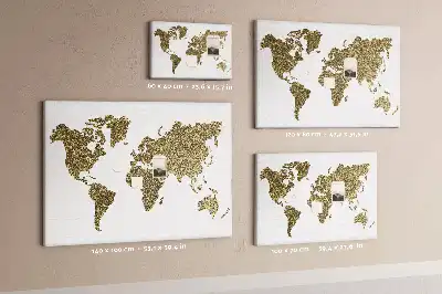 Bedruckte Korkplatte mit Weltkarte