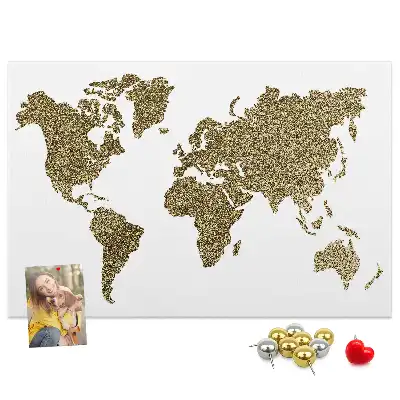 Bedruckte Korkplatte mit Weltkarte