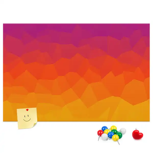 Pinnwand mit Sonnenaufgang-Motiv