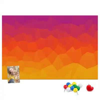Pinnwand mit Sonnenaufgang-Motiv
