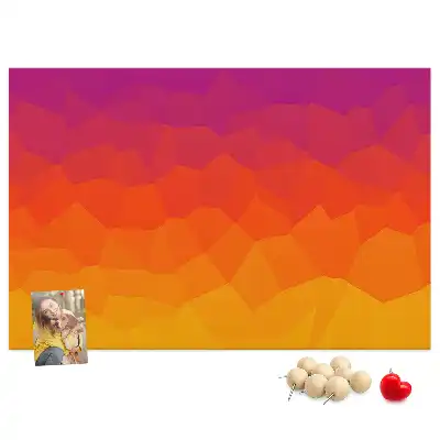 Pinnwand mit Sonnenaufgang-Motiv