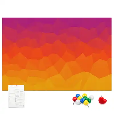 Pinnwand mit Sonnenaufgang-Motiv