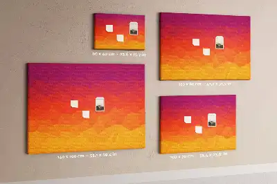 Pinnwand mit Sonnenaufgang-Motiv