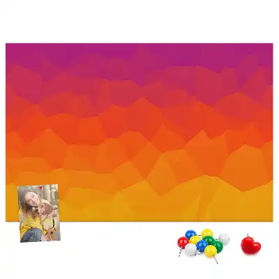 Pinnwand mit Sonnenaufgang-Motiv