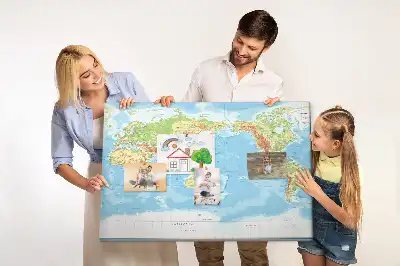 Bilder-Korktafel Physische Weltkarte