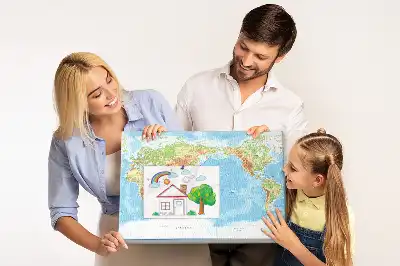 Bilder-Korktafel Physische Weltkarte