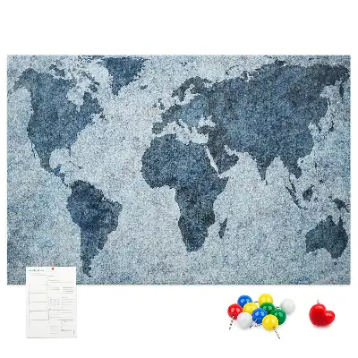 Bilder-Korktafel mit Weltkartenaufdruck