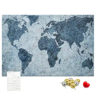 Bilder-Korktafel mit Weltkartenaufdruck
