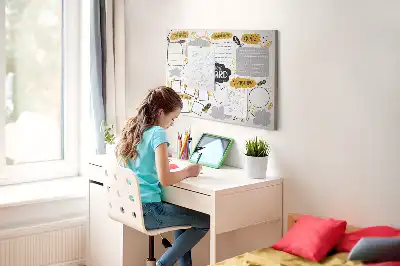 Bedruckte Korkplatte mit Neujahrszielen