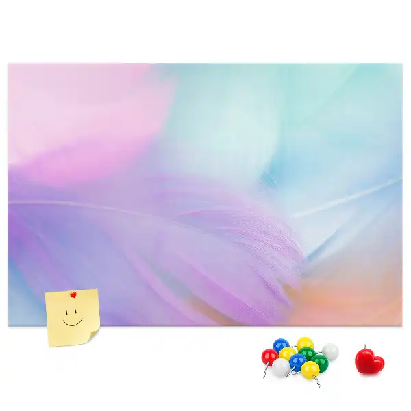 Kork Pinnwand Bunte Federn