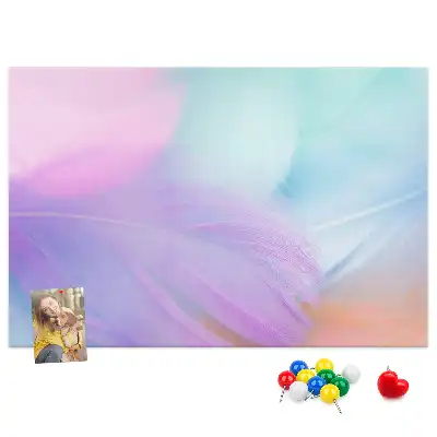 Kork Pinnwand Bunte Federn