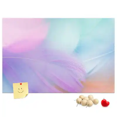 Kork Pinnwand Bunte Federn