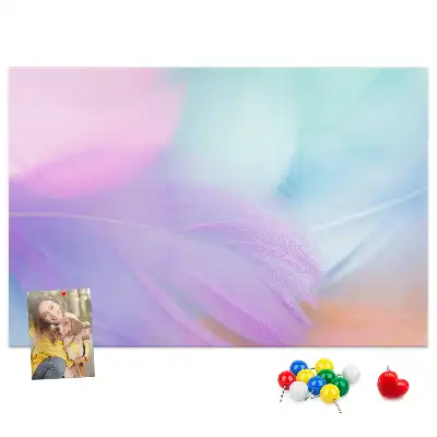 Kork Pinnwand Bunte Federn