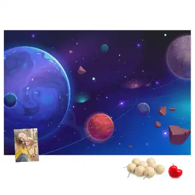 Bilder-Korktafel Planeten Galaxie