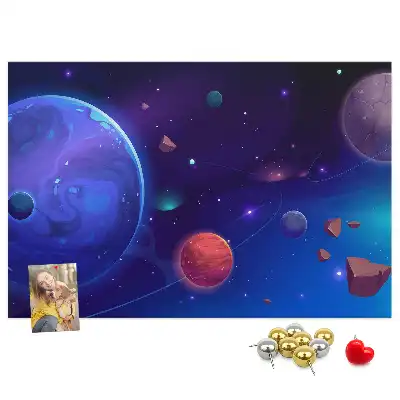 Bilder-Korktafel Planeten Galaxie