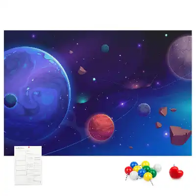 Bilder-Korktafel Planeten Galaxie