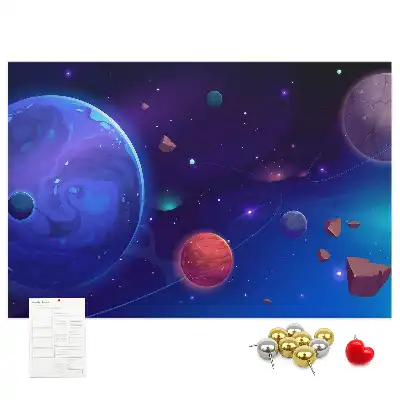 Bilder-Korktafel Planeten Galaxie