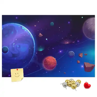 Bilder-Korktafel Planeten Galaxie