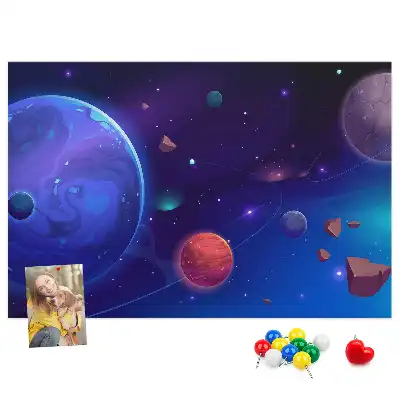 Bilder-Korktafel Planeten Galaxie