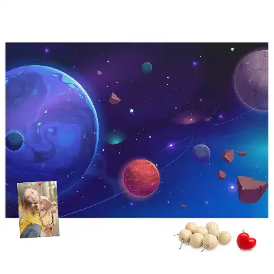 Bilder-Korktafel Planeten Galaxie