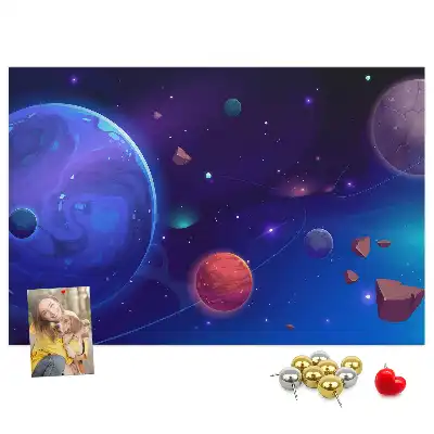 Bilder-Korktafel Planeten Galaxie