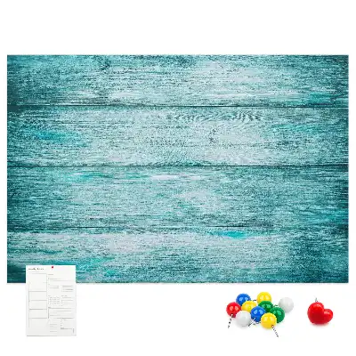 Bedruckte Korkplatte mit Motiv Altes Holz Blau