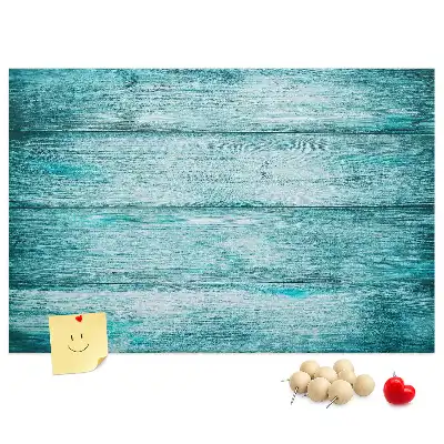 Bedruckte Korkplatte mit Motiv Altes Holz Blau