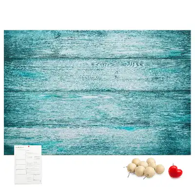 Bedruckte Korkplatte mit Motiv Altes Holz Blau