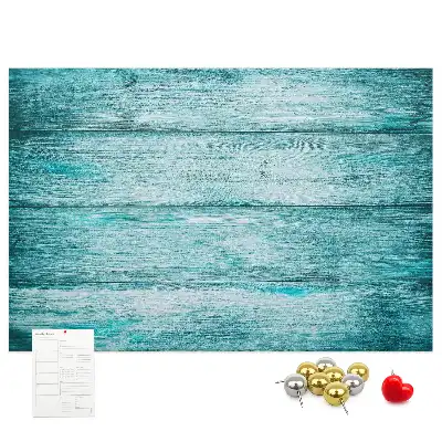 Bedruckte Korkplatte mit Motiv Altes Holz Blau