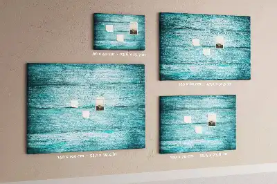 Bedruckte Korkplatte mit Motiv Altes Holz Blau