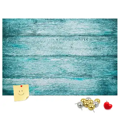 Bedruckte Korkplatte mit Motiv Altes Holz Blau