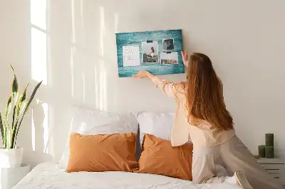 Bedruckte Korkplatte mit Motiv Altes Holz Blau