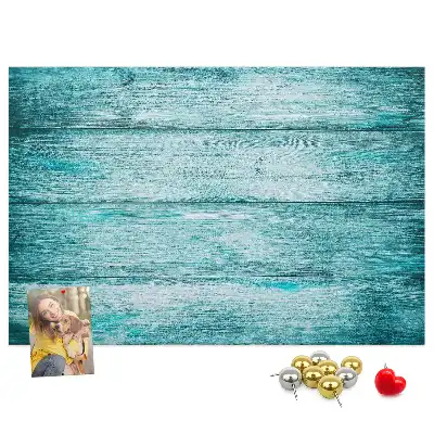 Bedruckte Korkplatte mit Motiv Altes Holz Blau