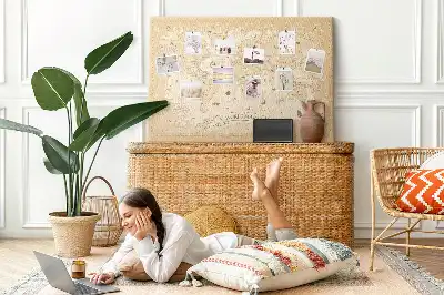 Bedruckte Korkplatte mit klassischer Retro-Weltkarte