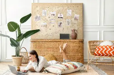 Bedruckte Korkplatte mit klassischer Retro-Weltkarte